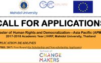 ทุน Master of Human Rights and Democratization (Asia Pacific)