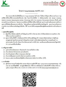 ทุนปริญญาโท Young Scholarship 2561